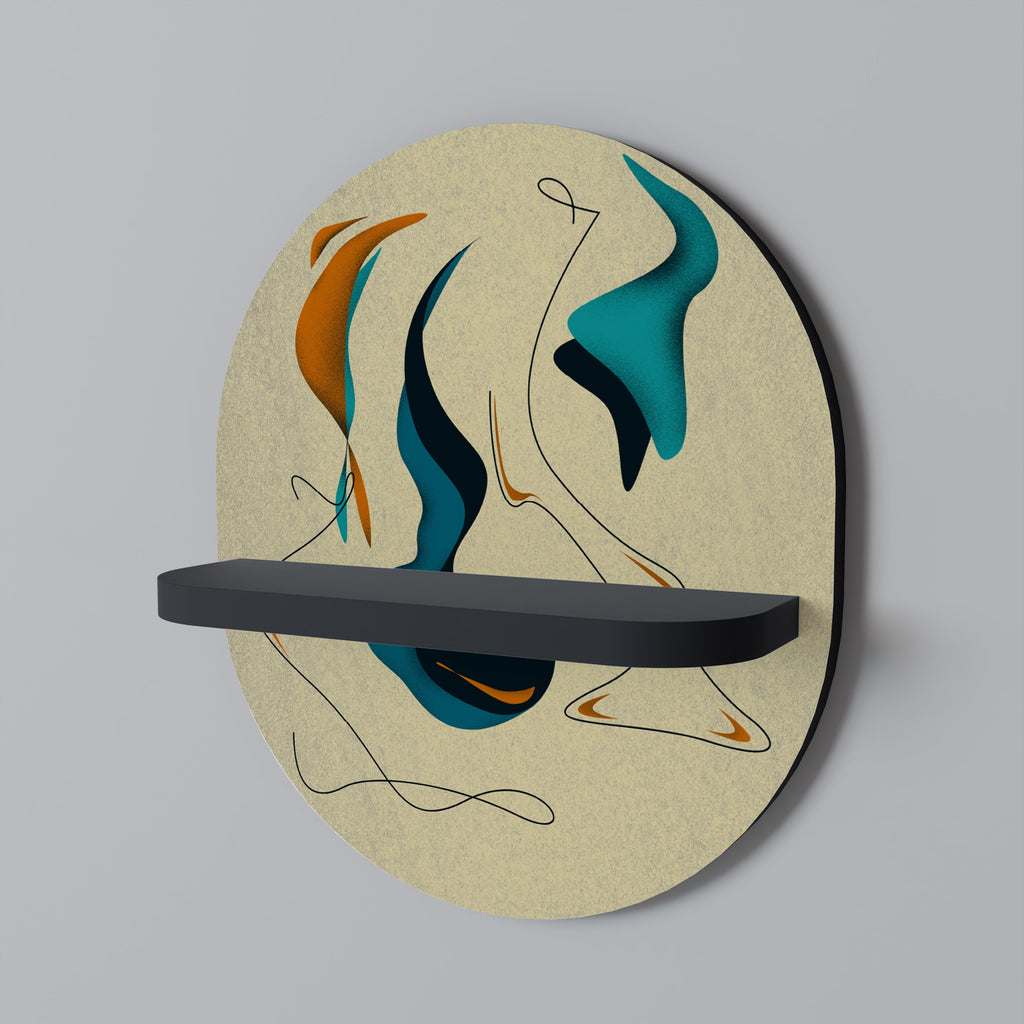 DREAMY DAZE Prateleira Oval Decorativa em Acabamento Preto