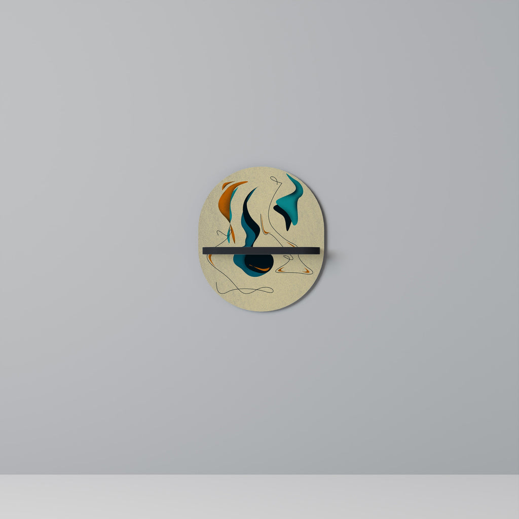 DREAMY DAZE Prateleira Oval Decorativa em Acabamento Preto