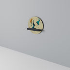 DREAMY DAZE Round Art Shelf In Black Finish