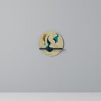 DREAMY DAZE Round Art Shelf In Black Finish