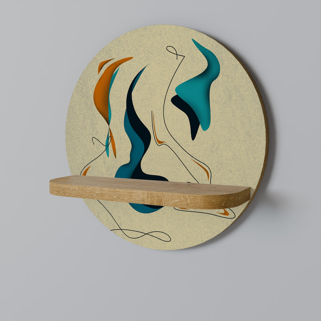 DREAMY DAZE Prateleira Redonda Decorativa em Efeito Carvalho