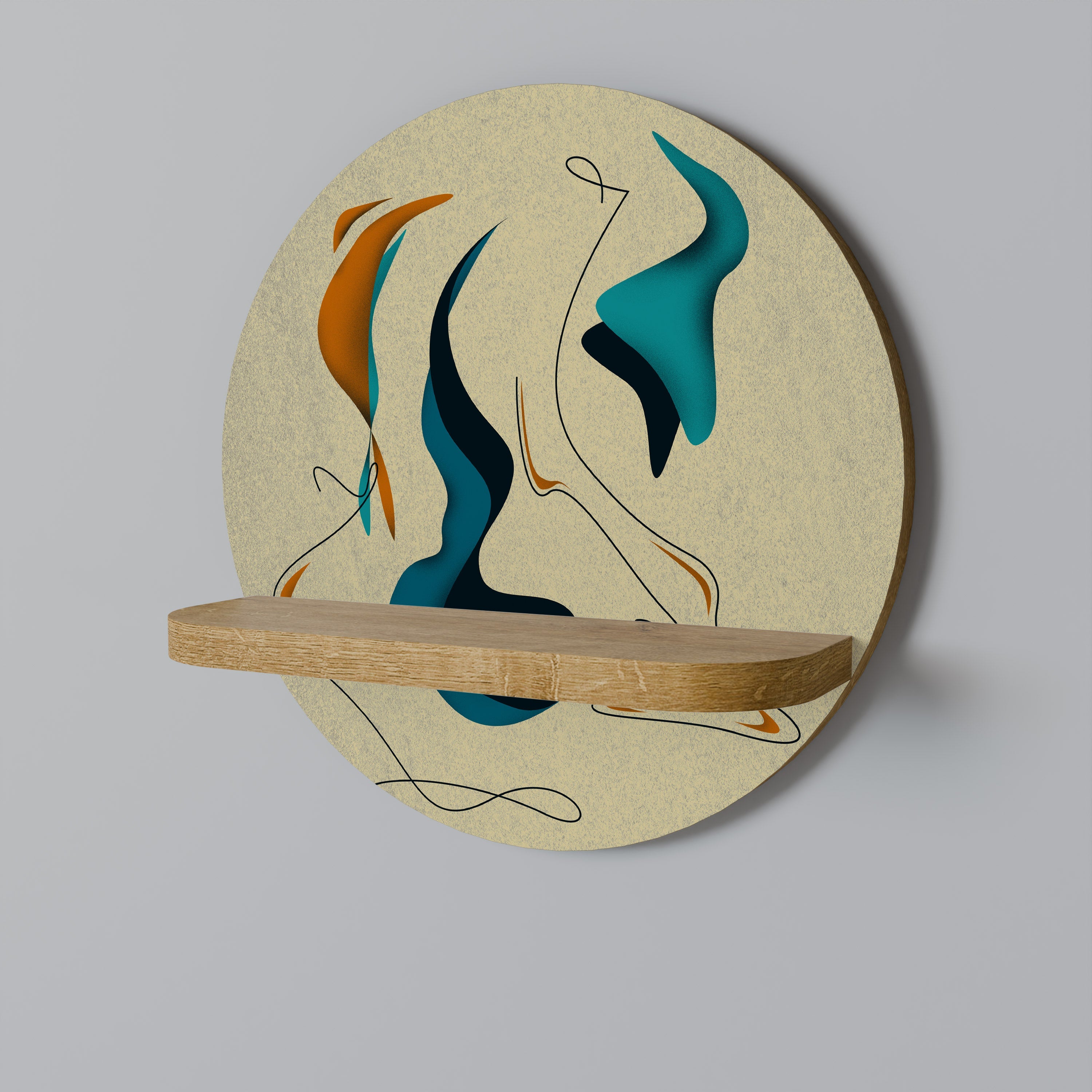 DREAMY DAZE Prateleira Redonda Decorativa em Efeito Carvalho