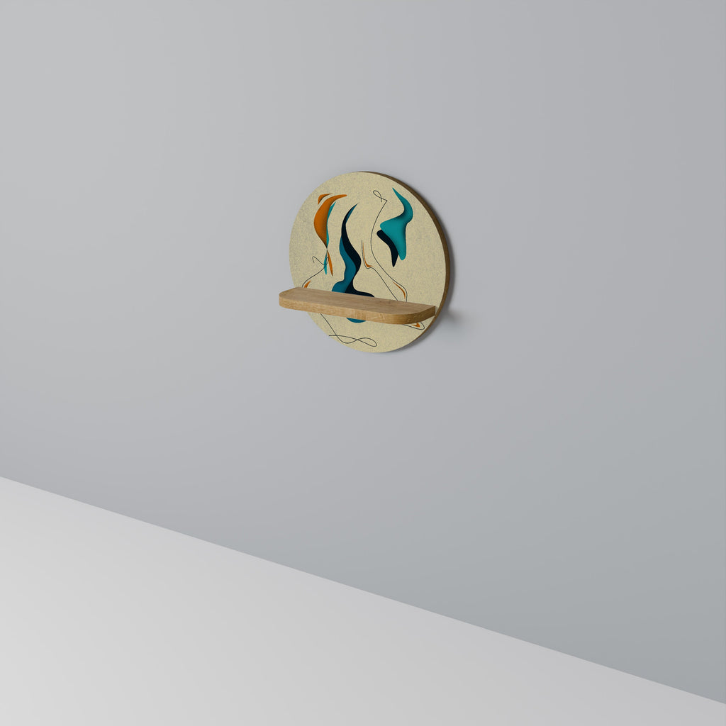 DREAMY DAZE Prateleira Redonda Decorativa em Efeito Carvalho