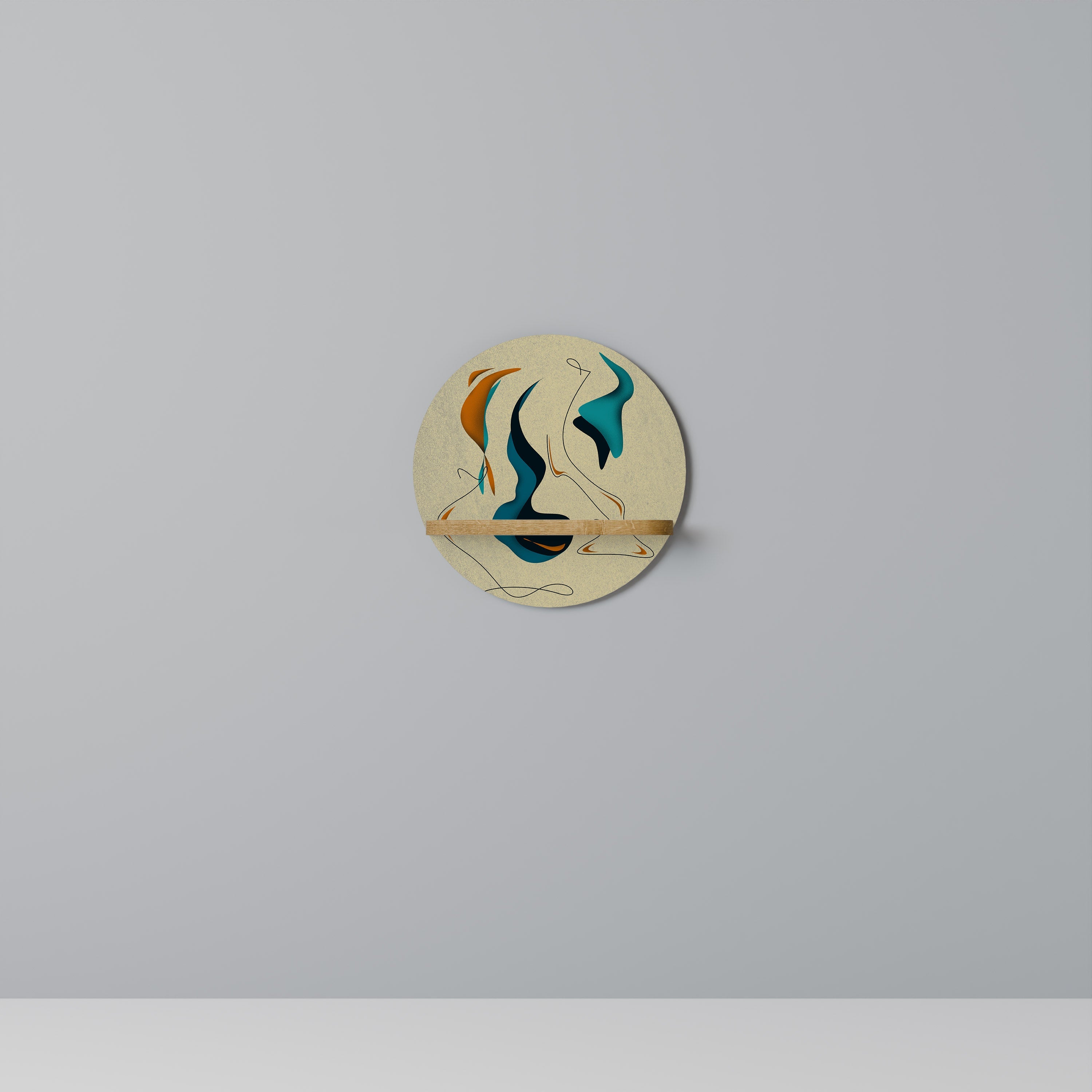 DREAMY DAZE Prateleira Redonda Decorativa em Efeito Carvalho