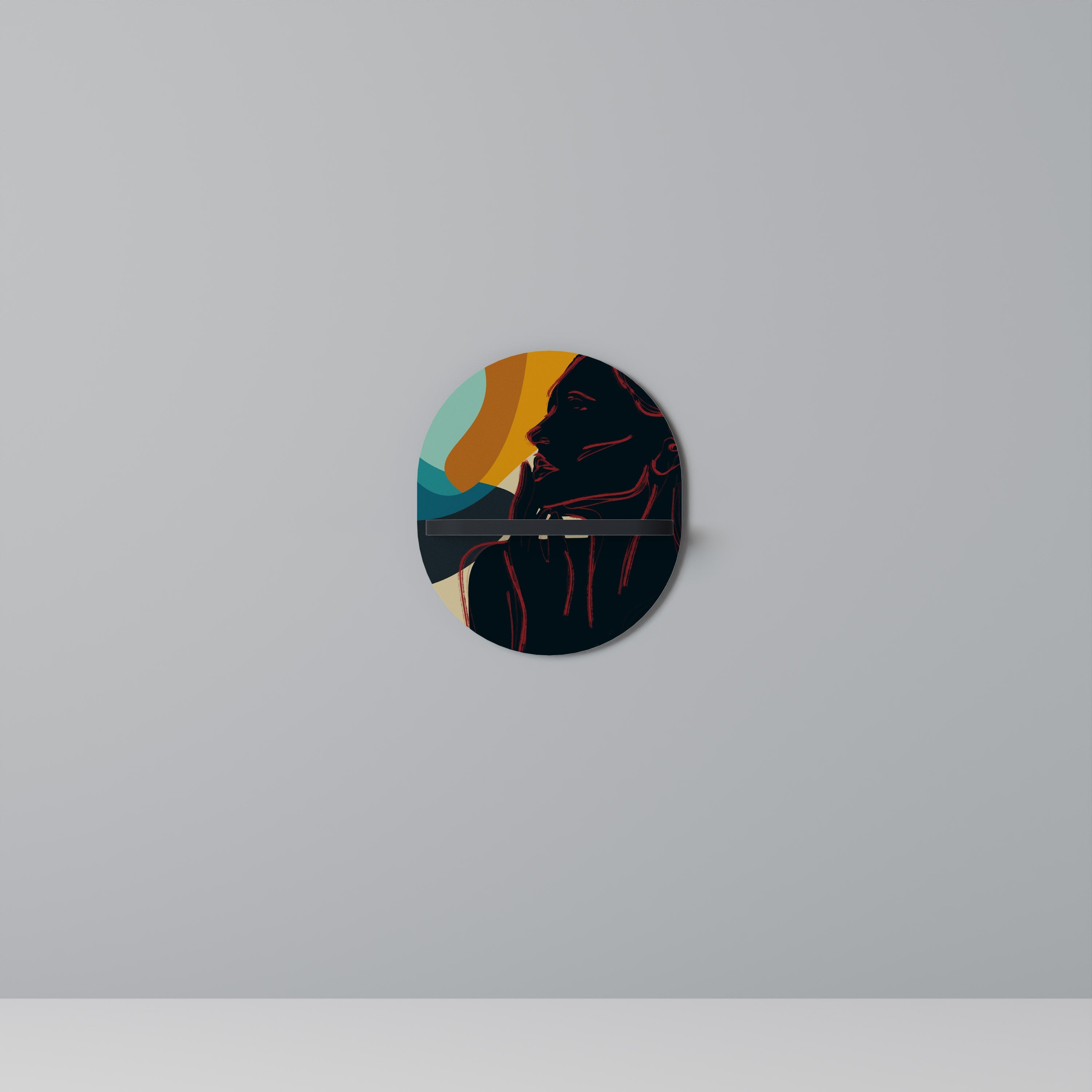 SILHOUETTE SONATA Prateleira Oval Decorativa em Acabamento Preto