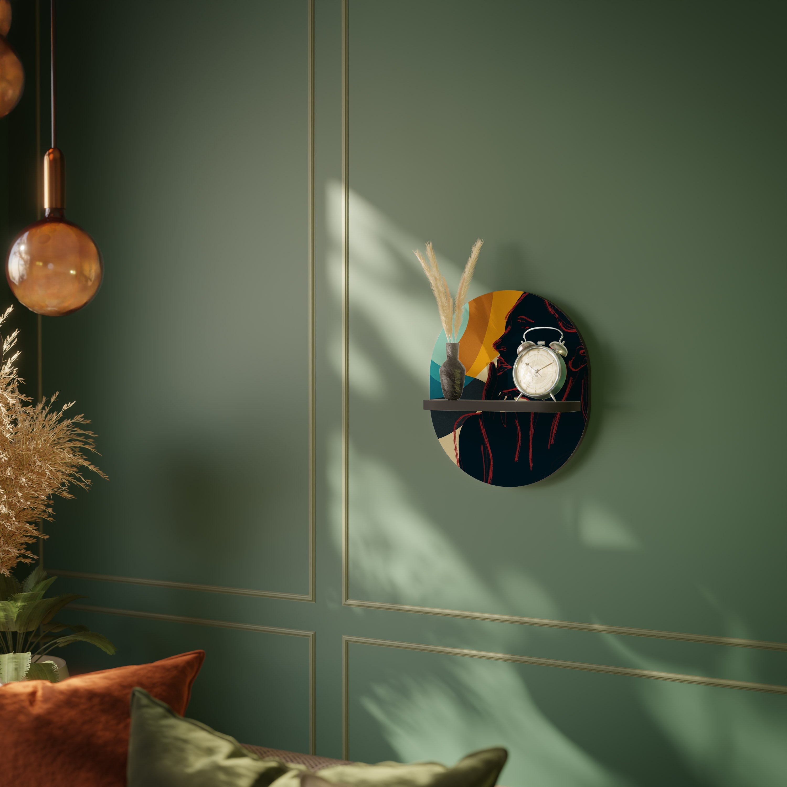 SILHOUETTE SONATA Prateleira Oval Decorativa em Acabamento Preto