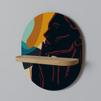 SILHOUETTE SONATA Prateleira Oval Decorativa em Efeito Carvalho