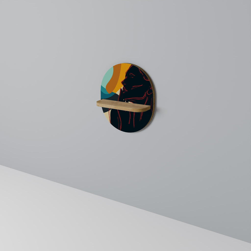 SILHOUETTE SONATA Prateleira Oval Decorativa em Efeito Carvalho