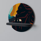 SILHOUETTE SONATA Prateleira Redonda Decorativa em Acabamento Preto