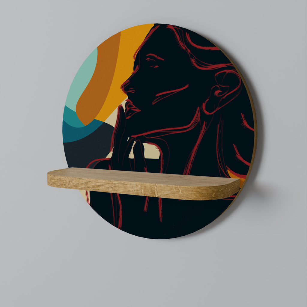 SILHOUETTE SONATA Prateleira Redonda Decorativa em Efeito Carvalho