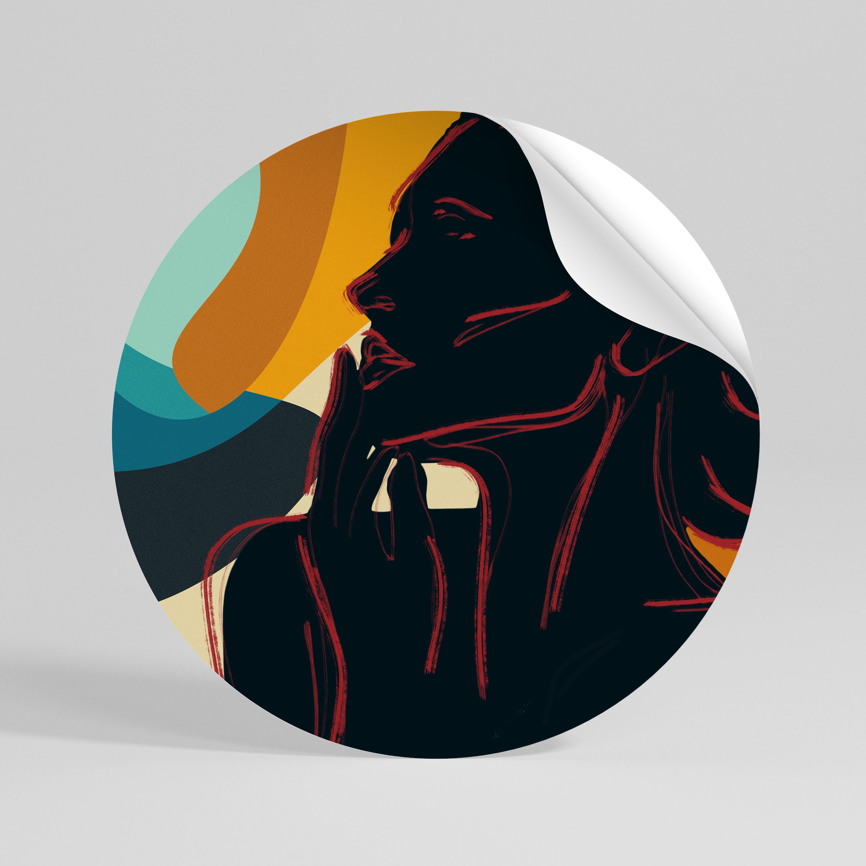 SILHOUETTE SONATA Peel and Stick Round Sticker