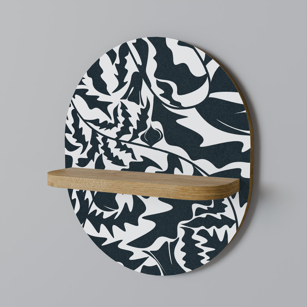 ETHEREAL ORNAMENT Prateleira Oval Decorativa em Efeito Carvalho