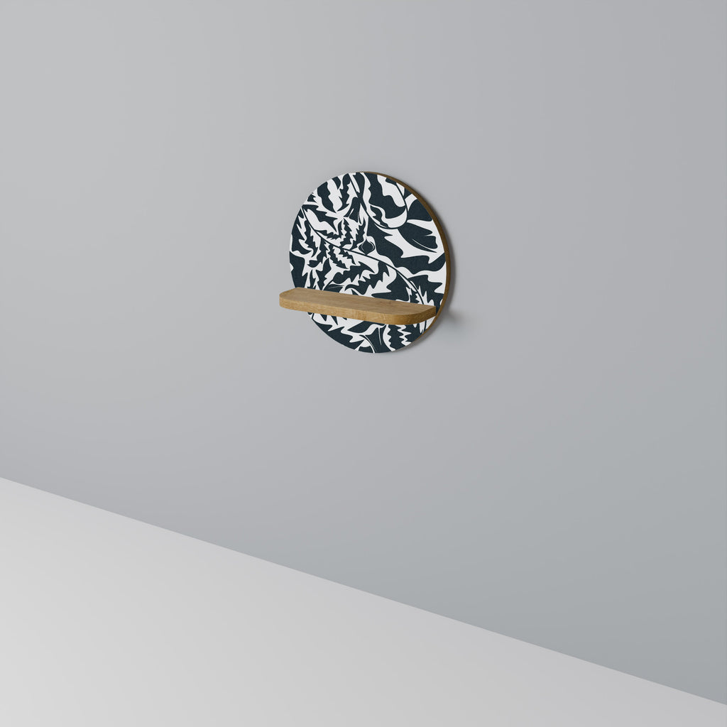 ETHEREAL ORNAMENT Prateleira Redonda Decorativa em Efeito Carvalho