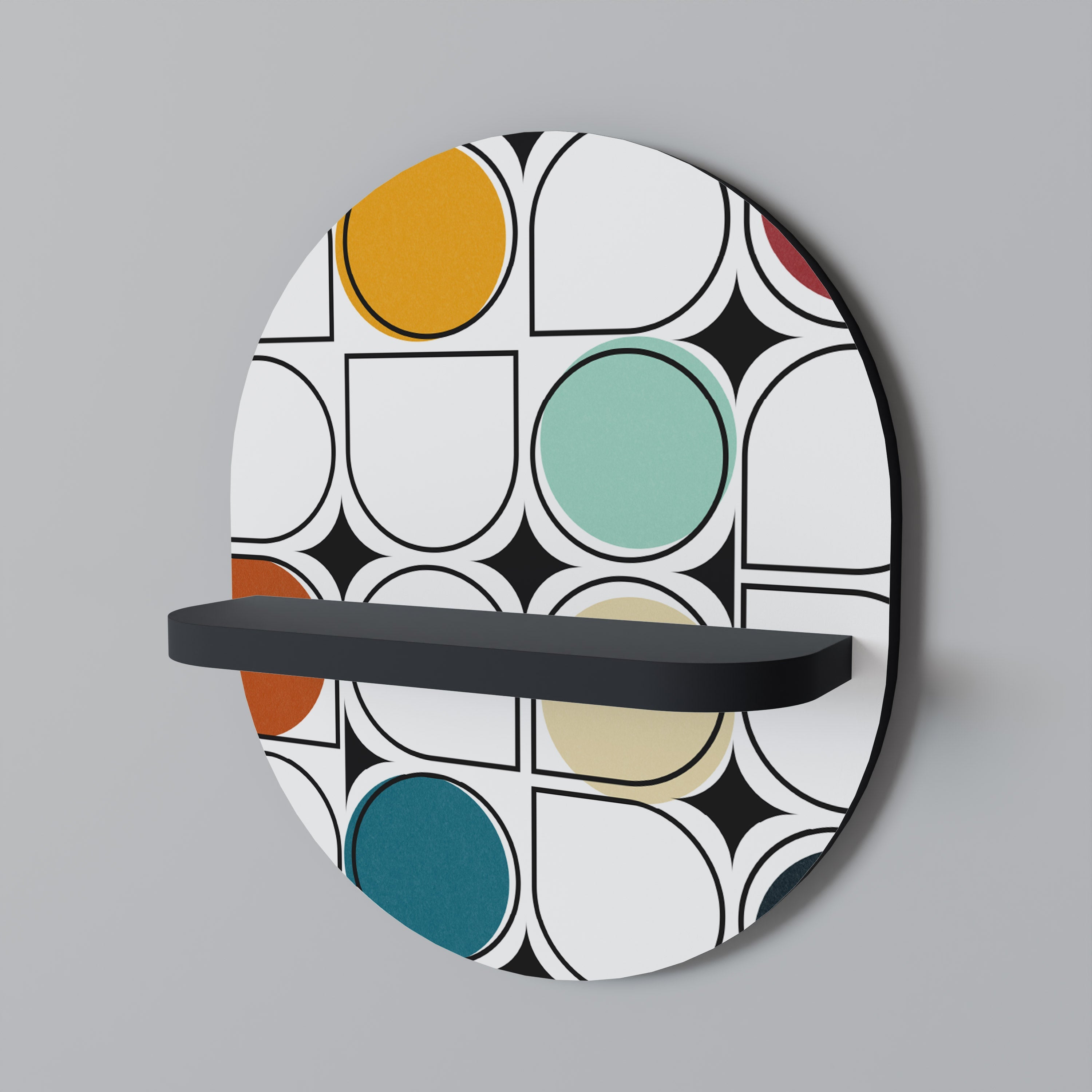 HUE HARMONY Prateleira Oval Decorativa em Acabamento Preto