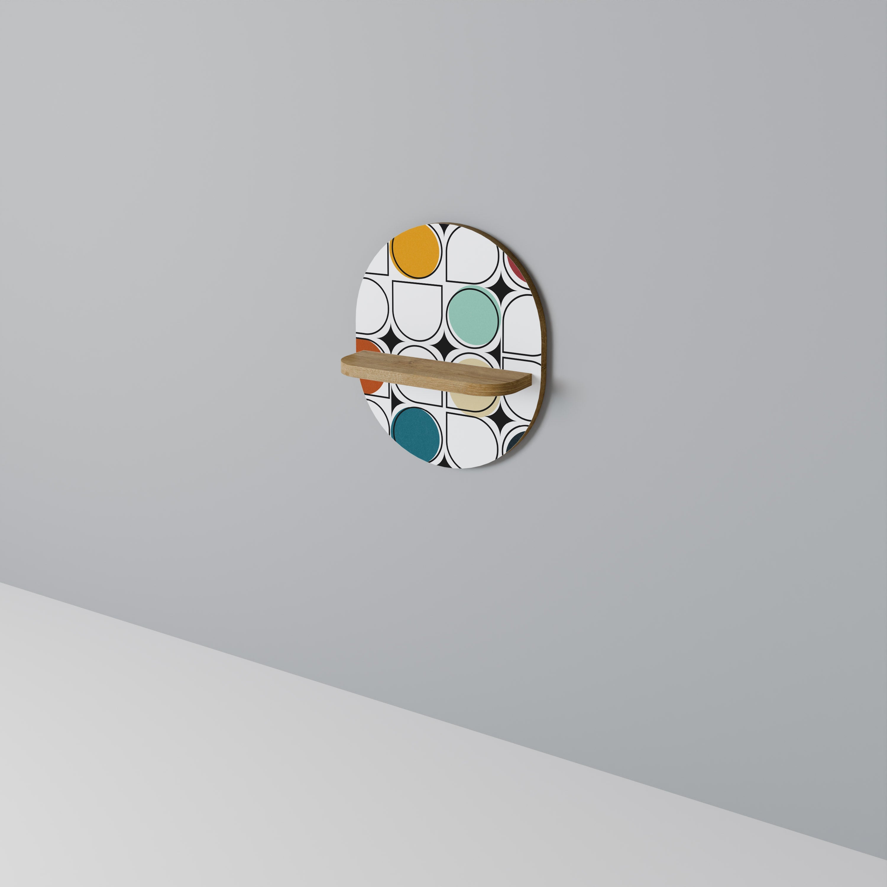 HUE HARMONY Prateleira Oval Decorativa em Efeito Carvalho