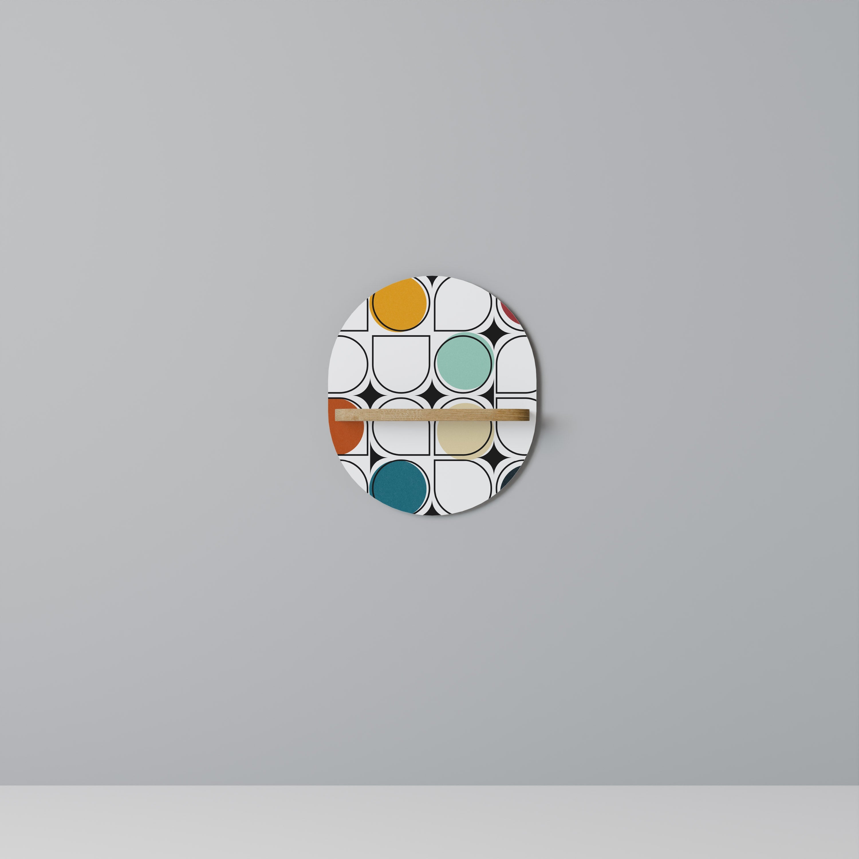 HUE HARMONY Prateleira Oval Decorativa em Efeito Carvalho