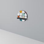 HUE HARMONY Round Art Shelf In Black Finish