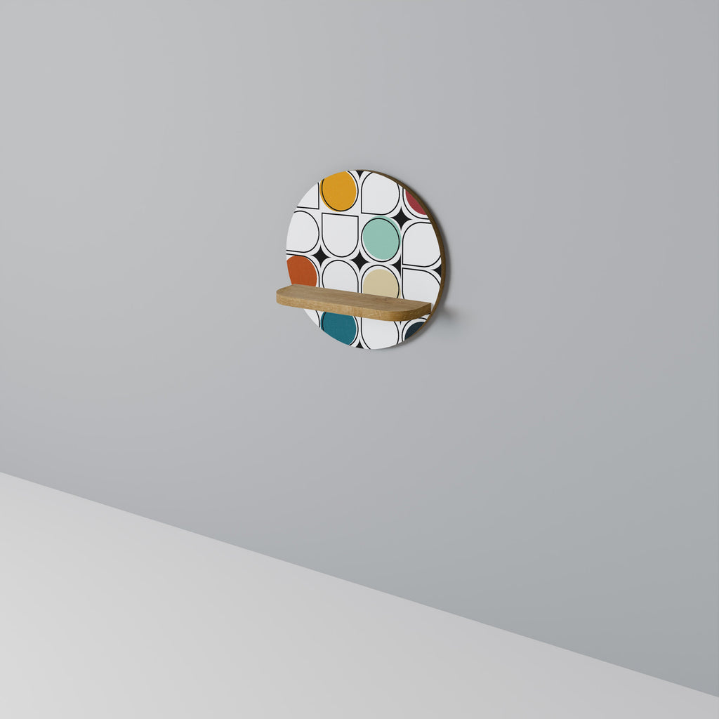 HUE HARMONY Prateleira Redonda Decorativa em Efeito Carvalho