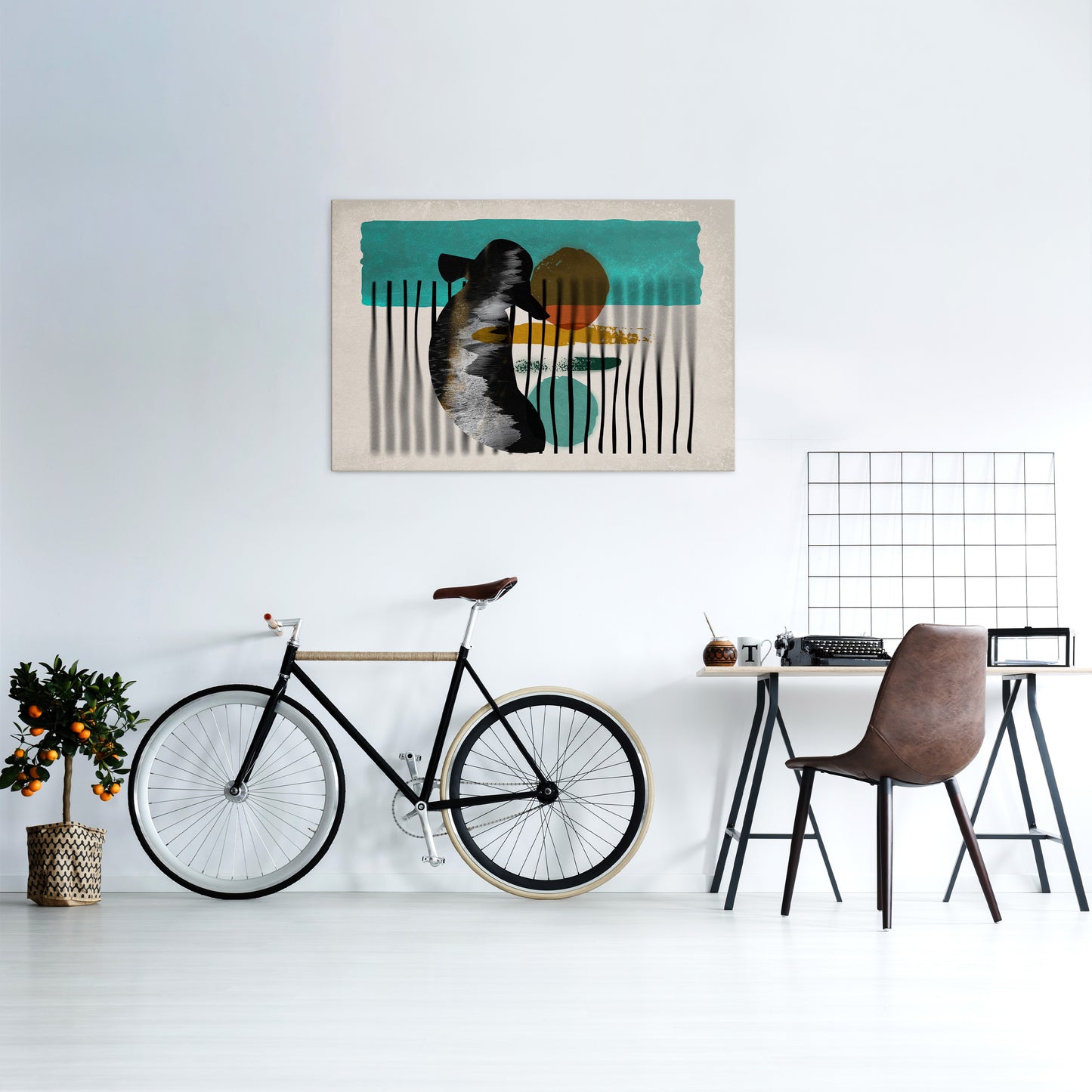 INKWELL TURQOISE Horizontal Canvas Print