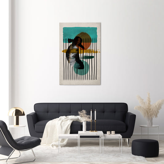 INKWELL TURQOISE Quadro em tela vertical