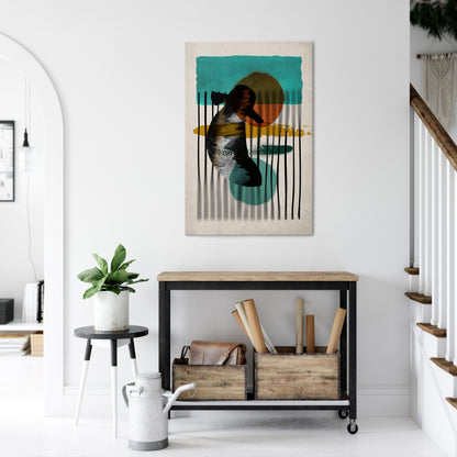 INKWELL TURQOISE Quadro em tela vertical