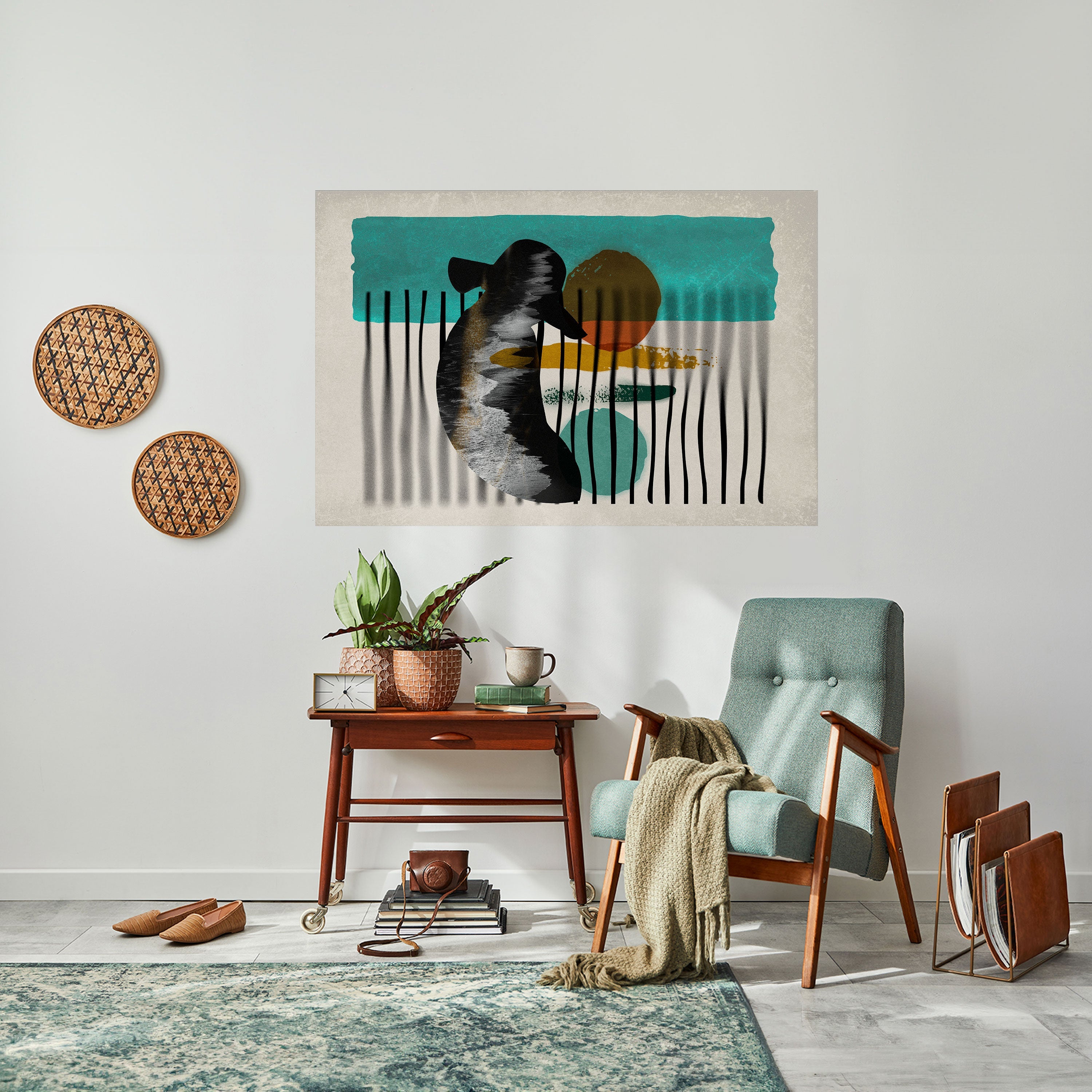 INKWELL TURQOISE Poster Horizontal Autocolante