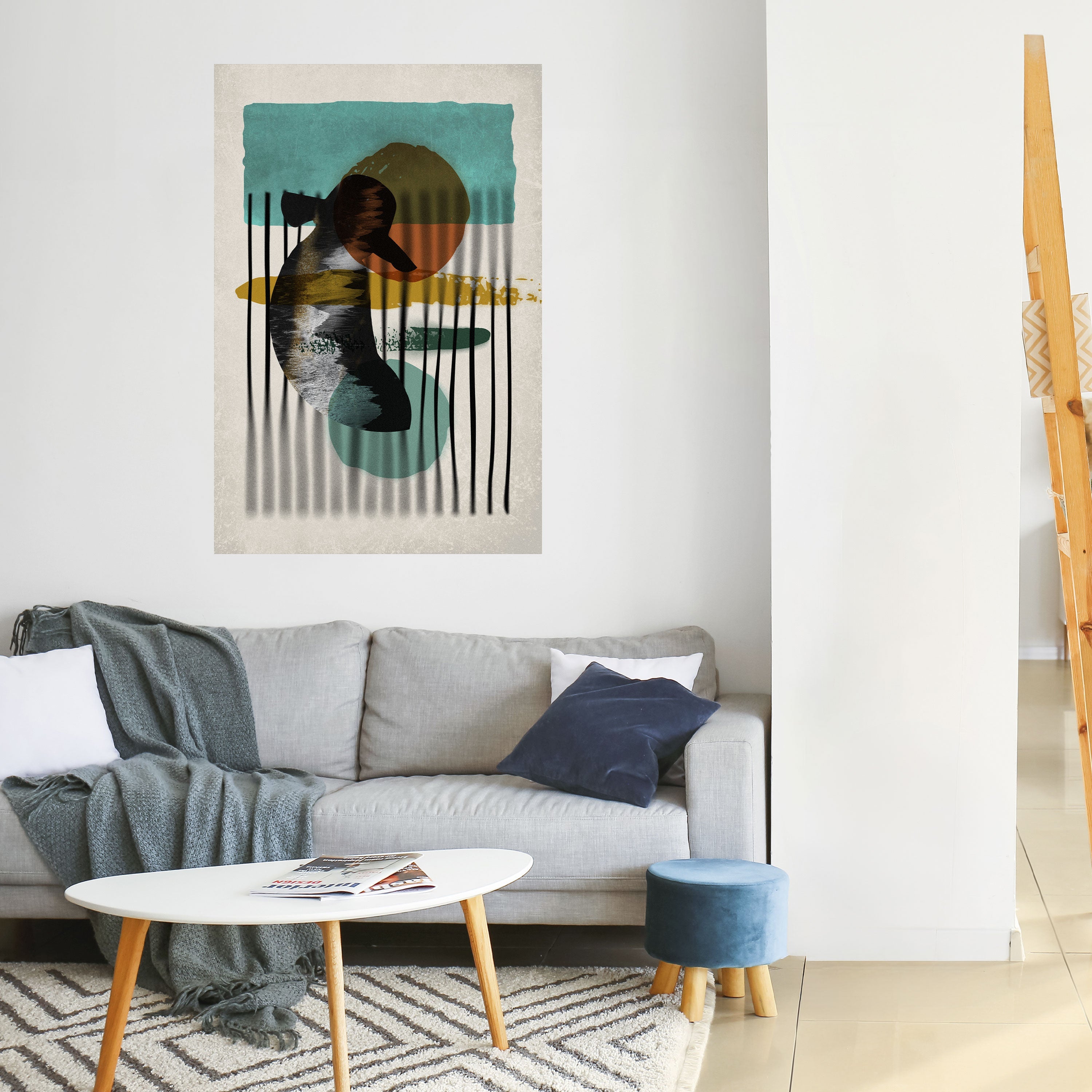 INKWELL TURQOISE Poster Vertical Autocolante