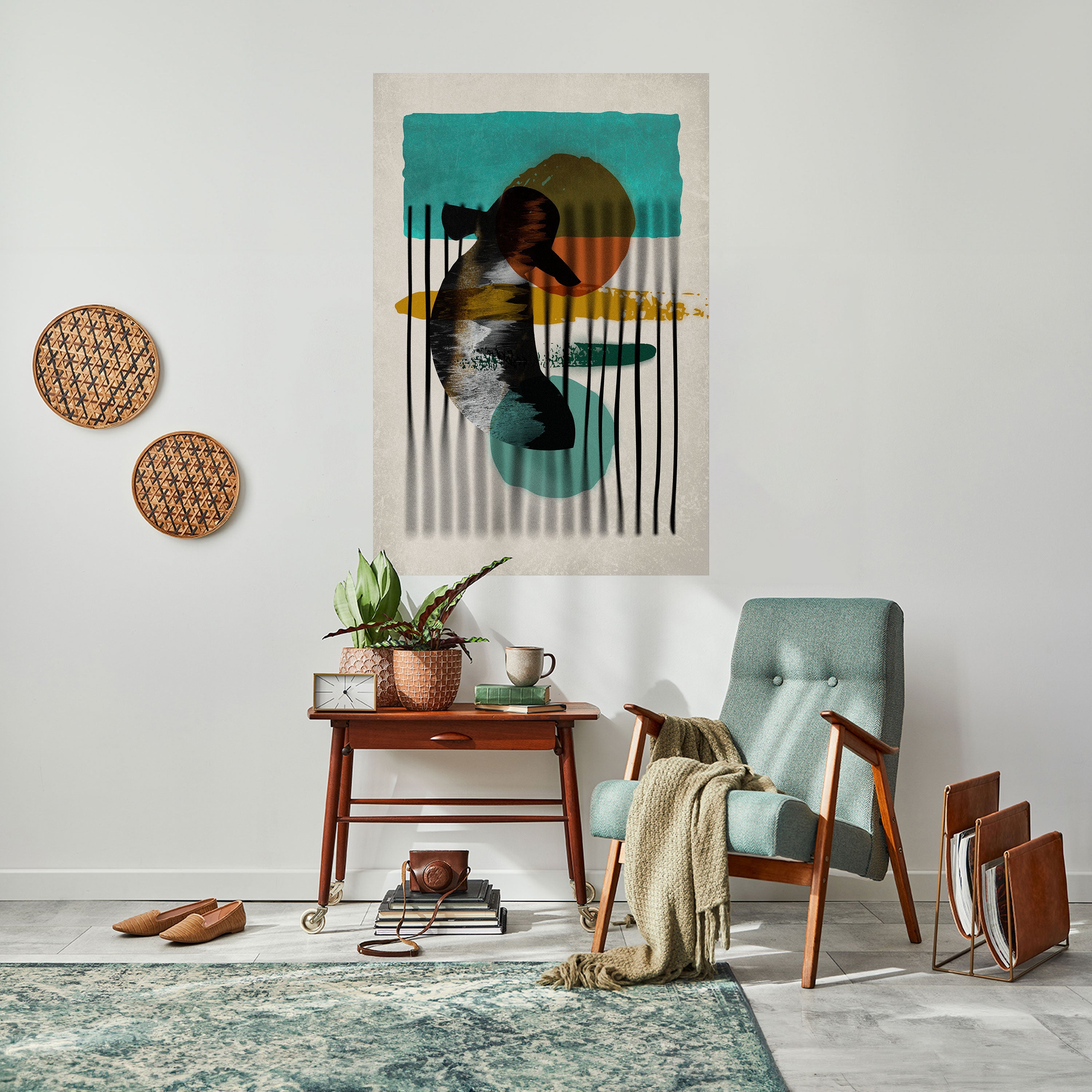 INKWELL TURQOISE Poster Vertical Autocolante