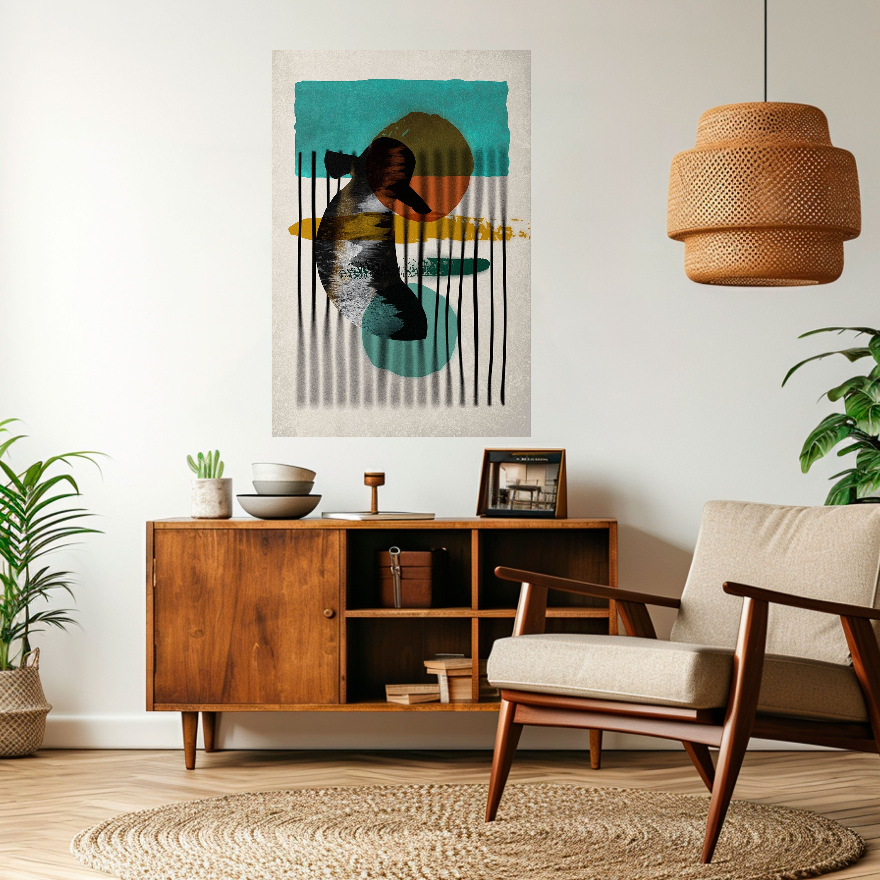 INKWELL TURQOISE Poster Vertical Autocolante