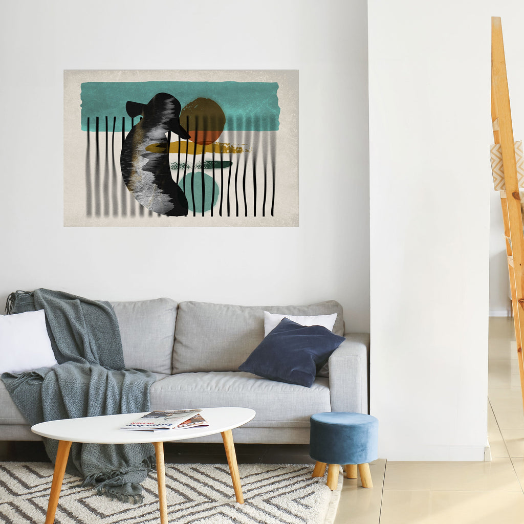 INKWELL TURQOISE Poster Horizontal Autocolante