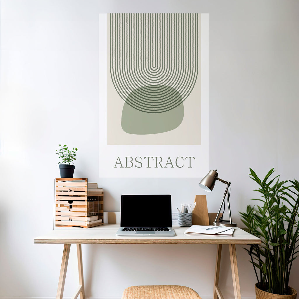 GREEN ABSTRACT Peel and Stick Vertical Poster