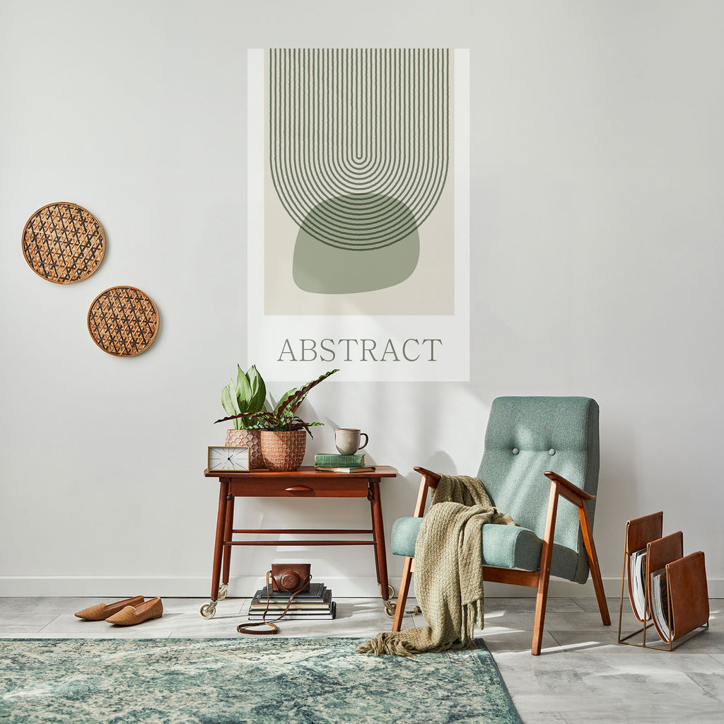 GREEN ABSTRACT Peel and Stick Vertical Poster