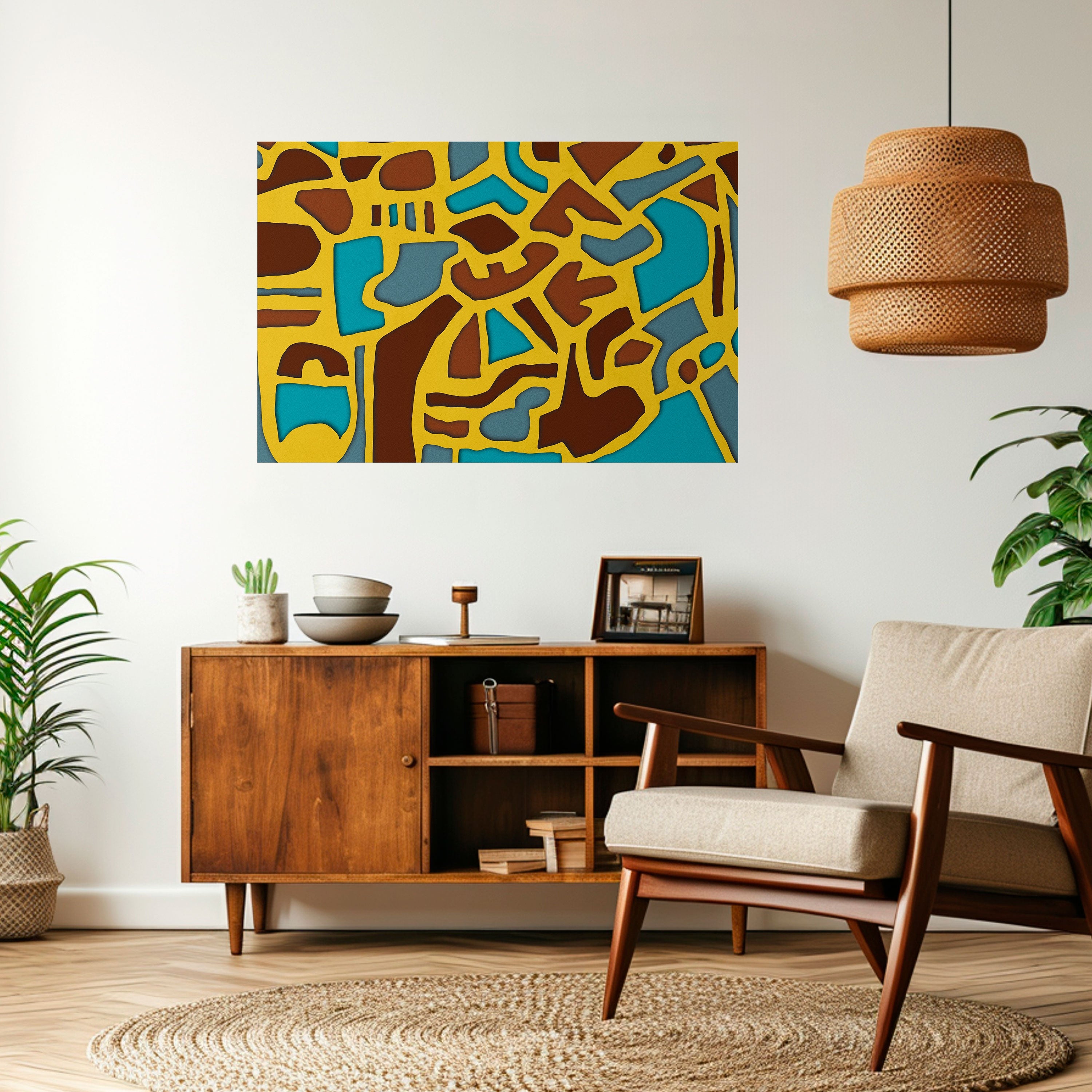 ASSYMETRICAL HARMONY Peel and Stick Horizontal Poster