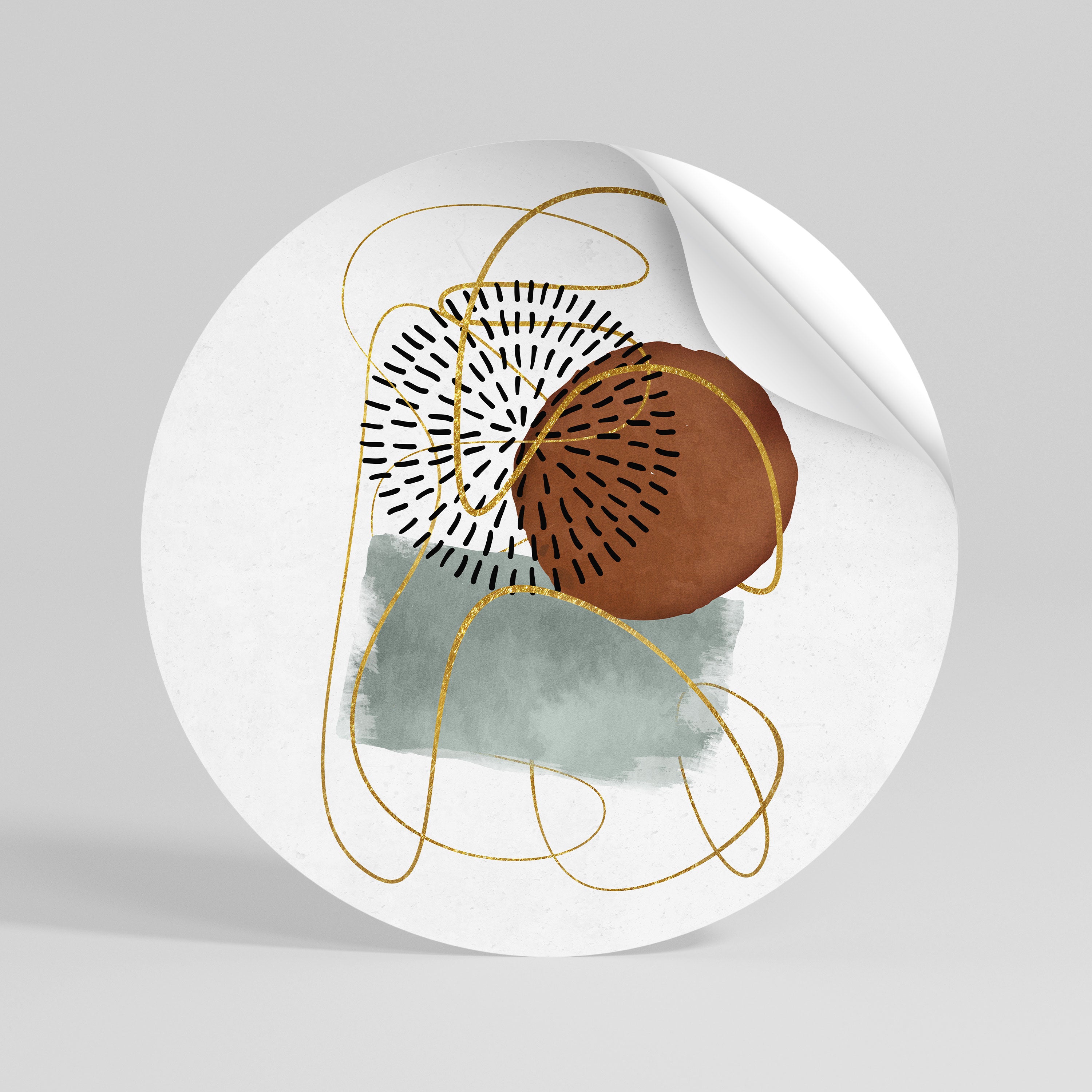 WRAPPED IN SHAPE Peel and Stick Round Sticker