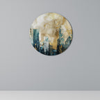 TOWN COLLAPSE Round Wall Art