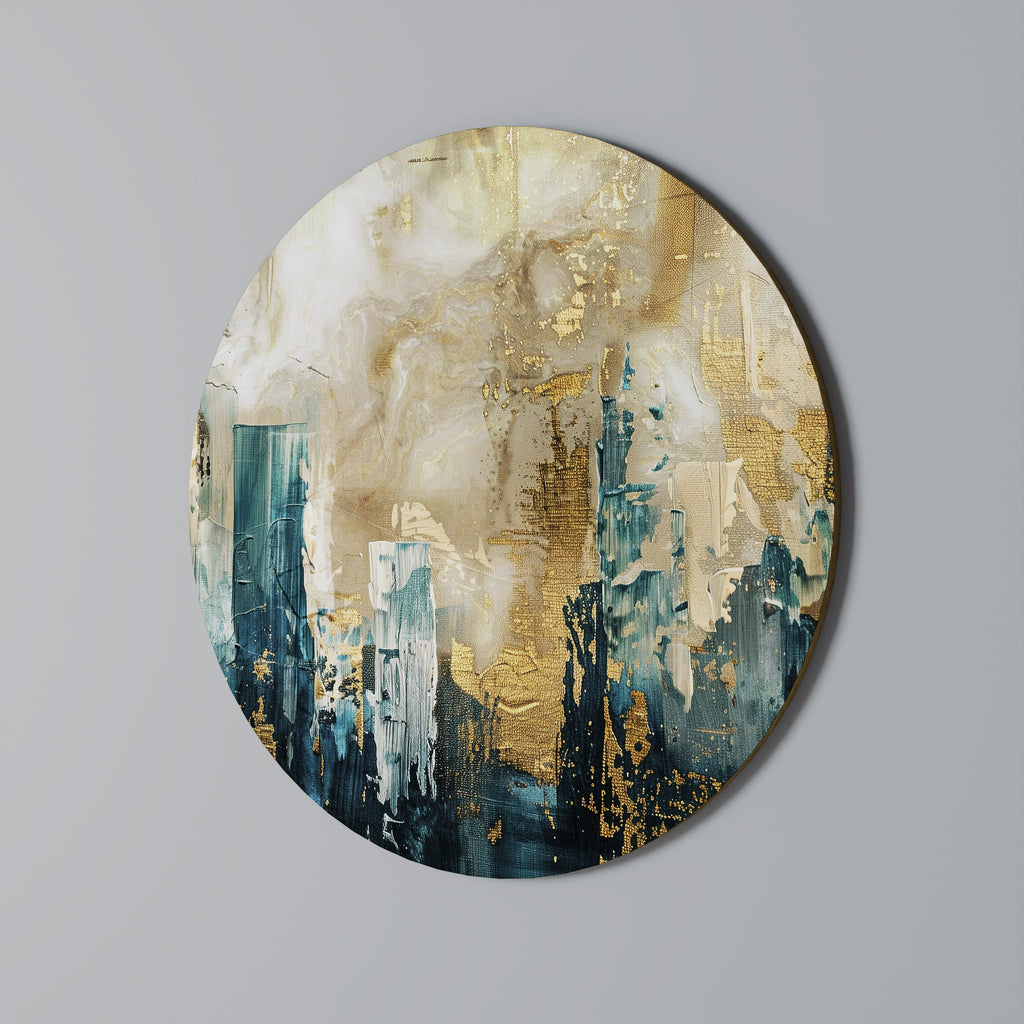 TOWN COLLAPSE Round Wall Art