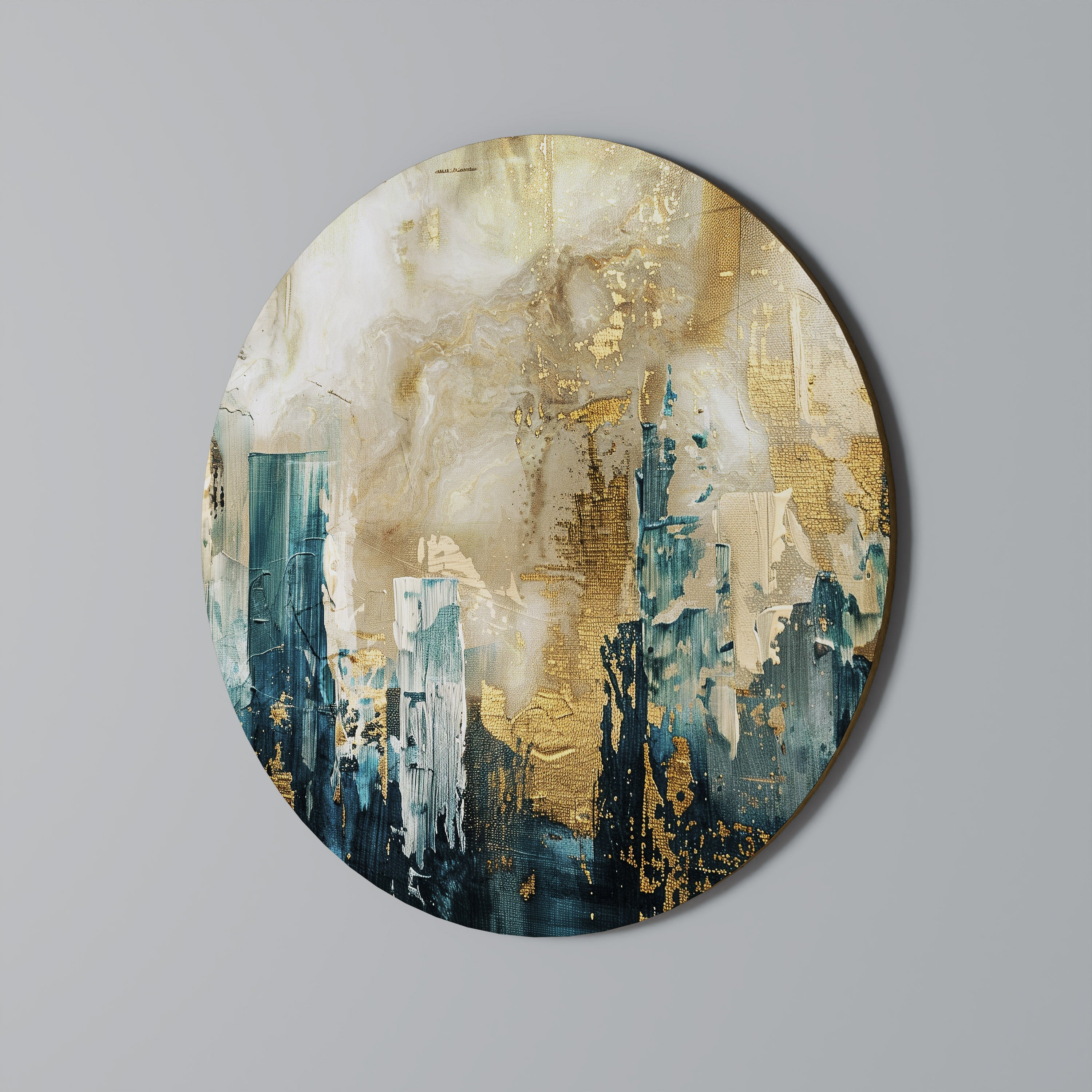 TOWN COLLAPSE Round Wall Art