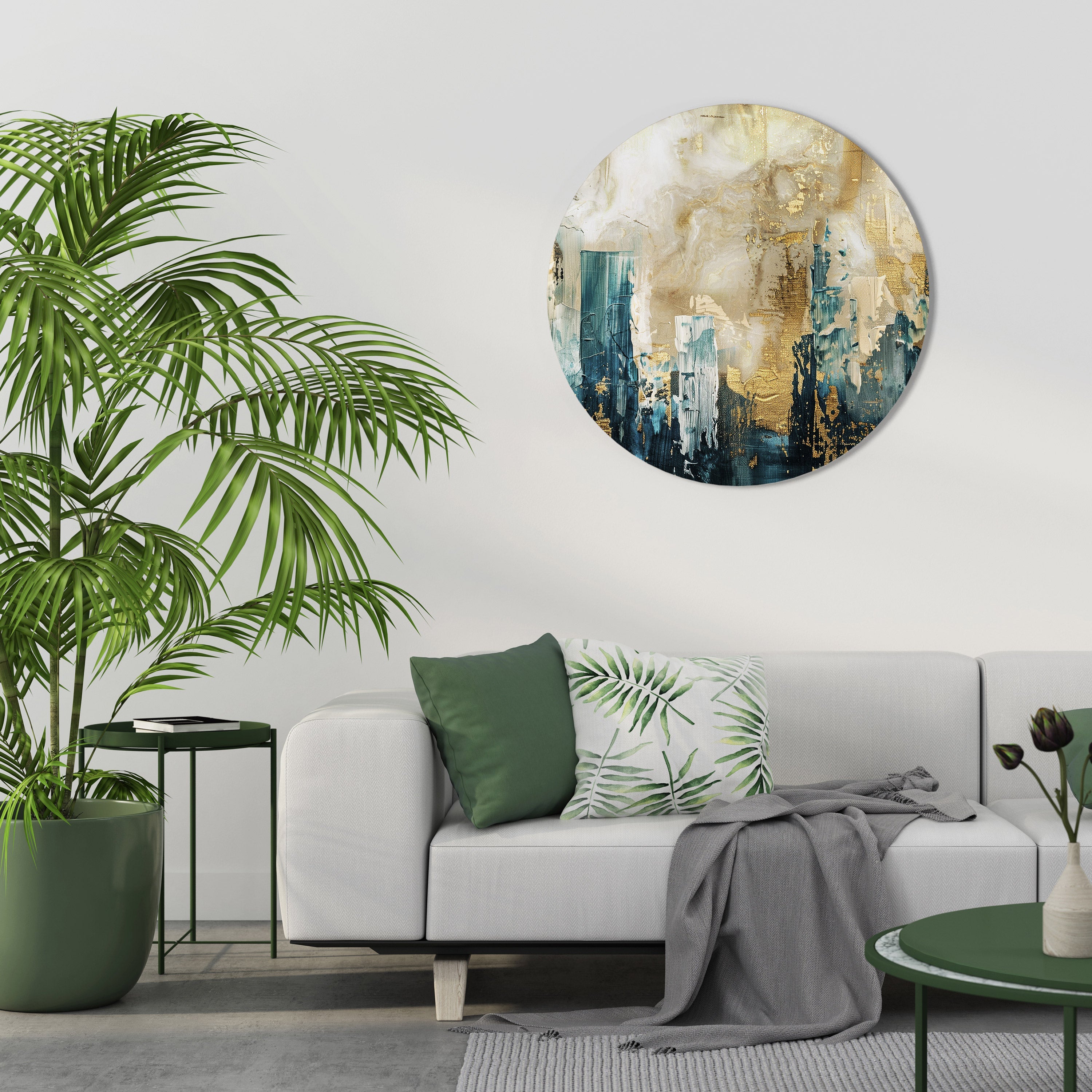 TOWN COLLAPSE Round Wall Art