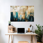 TOWN COLLAPSE Peel and Stick Horizontal Poster