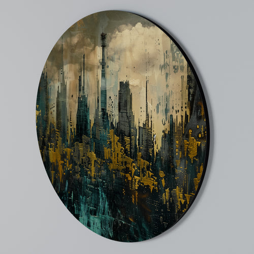 TOWN OBSCURE Arte de Parede Redonda