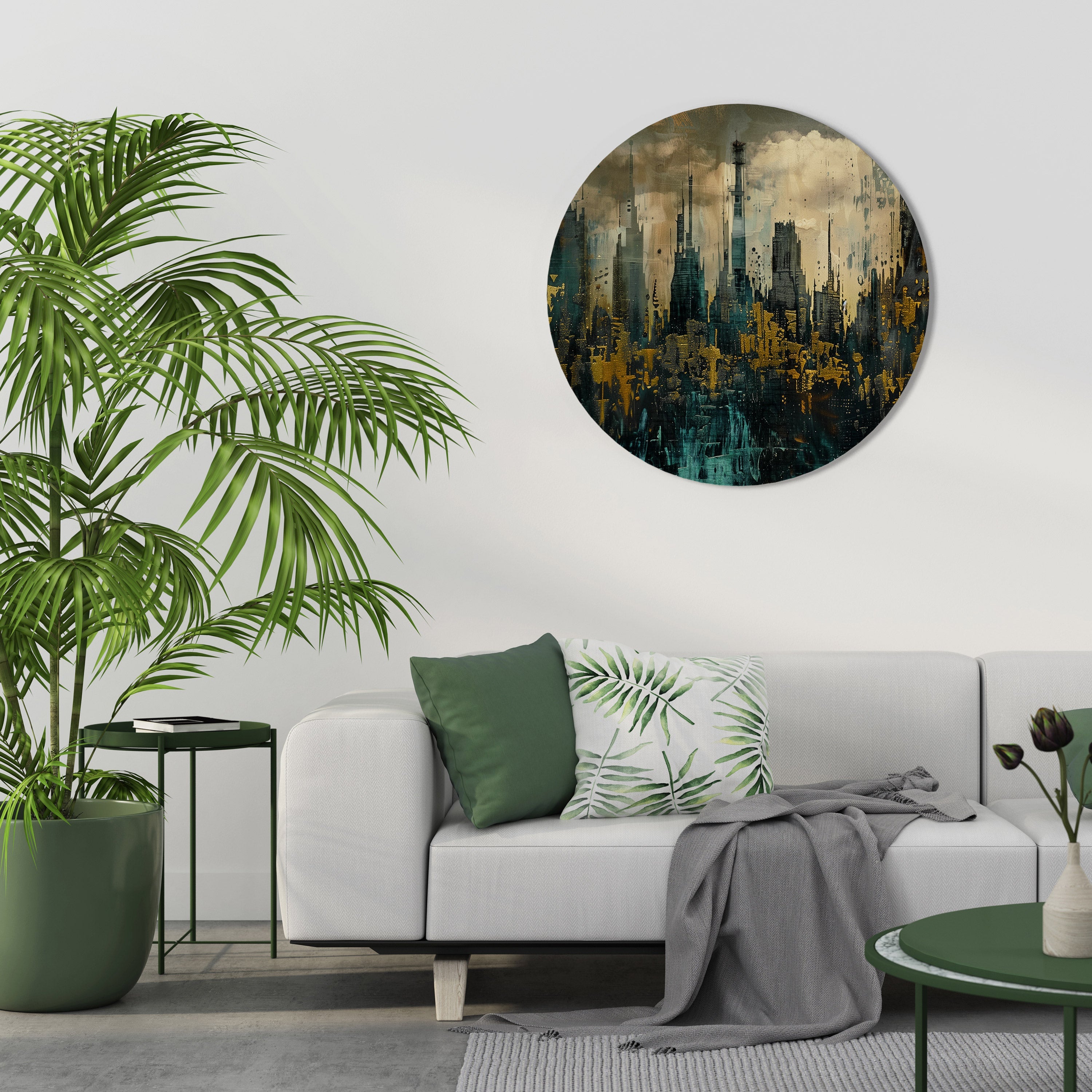 TOWN OBSCURE Round Wall Art