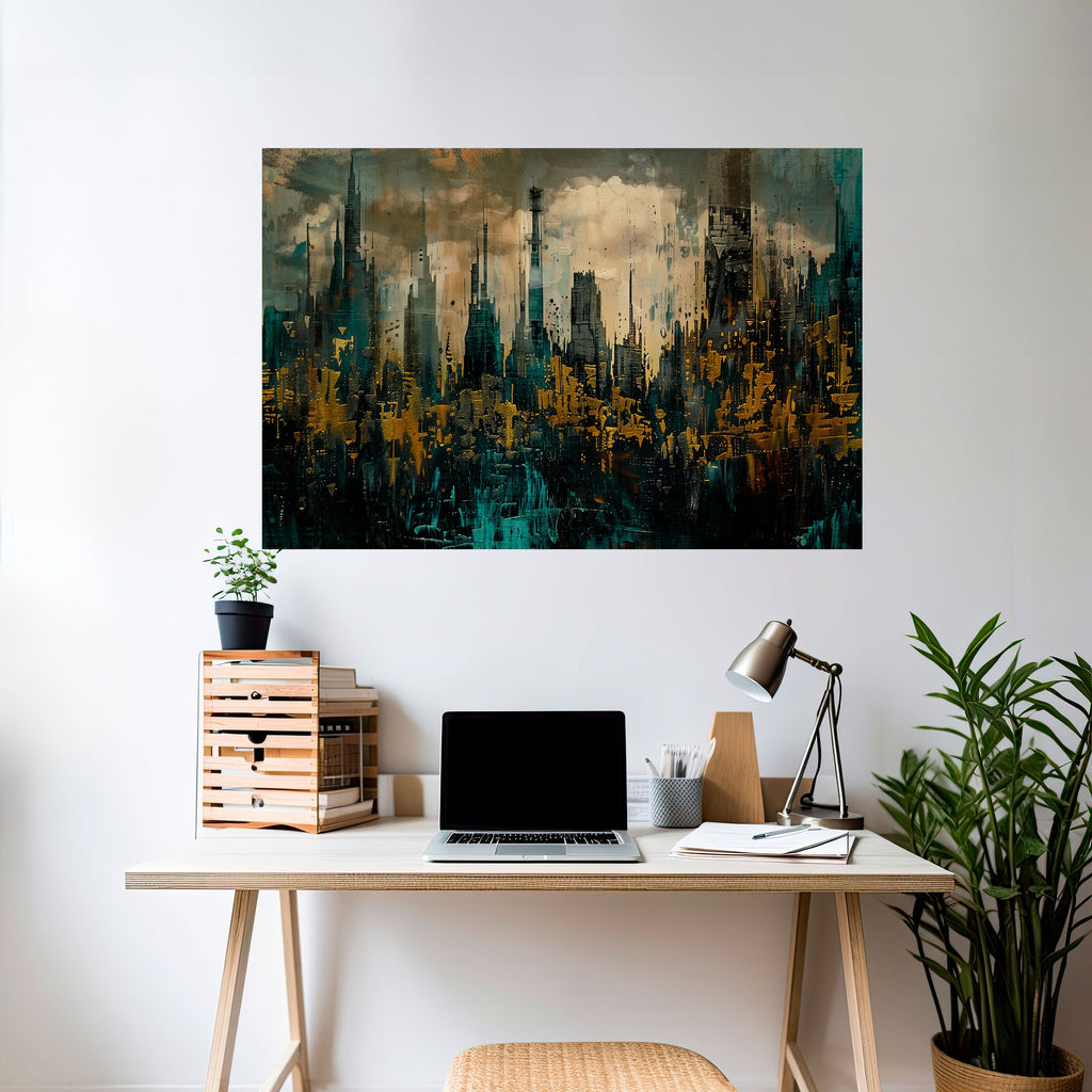 TOWN OBSCURE Peel and Stick Horizontal Poster