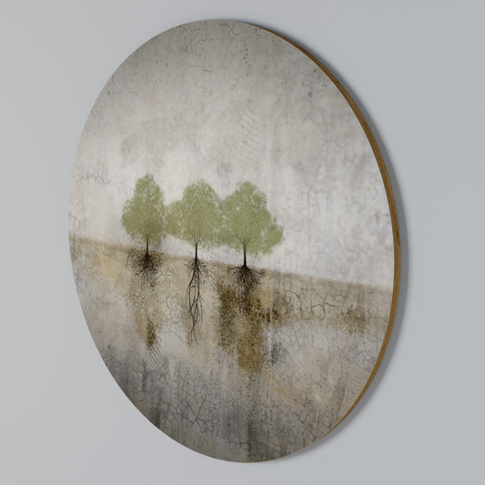 ROOTS OF TIME Arte de Parede Redonda