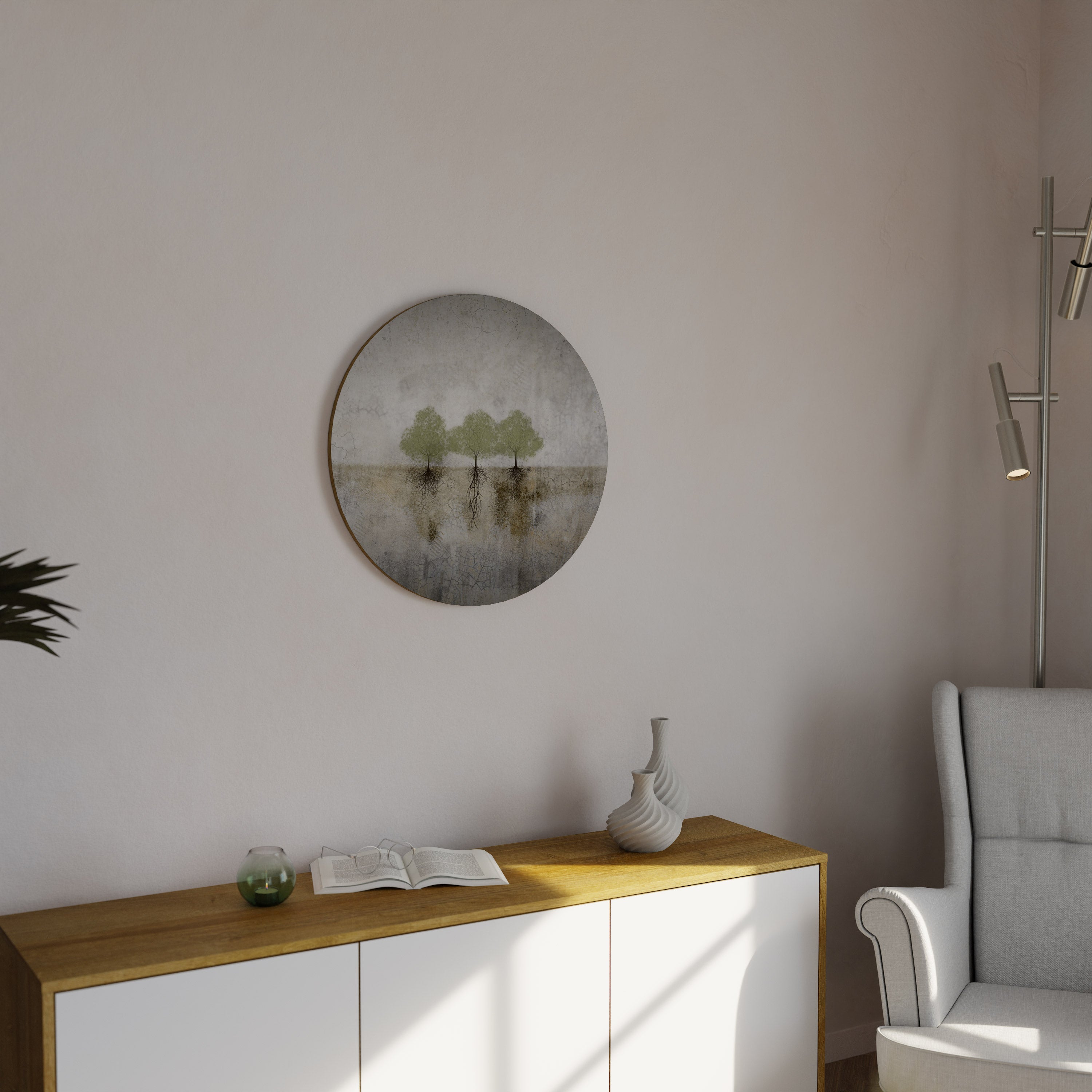 ROOTS OF TIME Quadro Redondo Decorativo