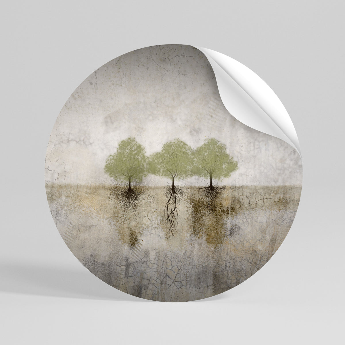 ROOTS OF TIME Peel and Stick Round Sticker