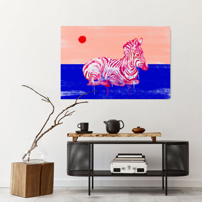 FANCIFUL ZEBRA Horizontal Canvas Print