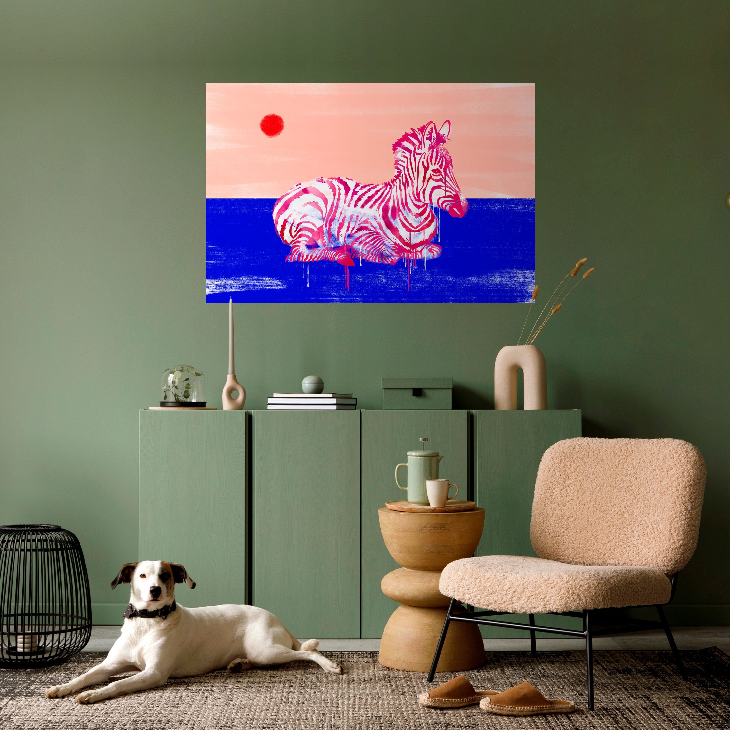 FANCIFUL ZEBRA Peel and Stick Horizontal Poster