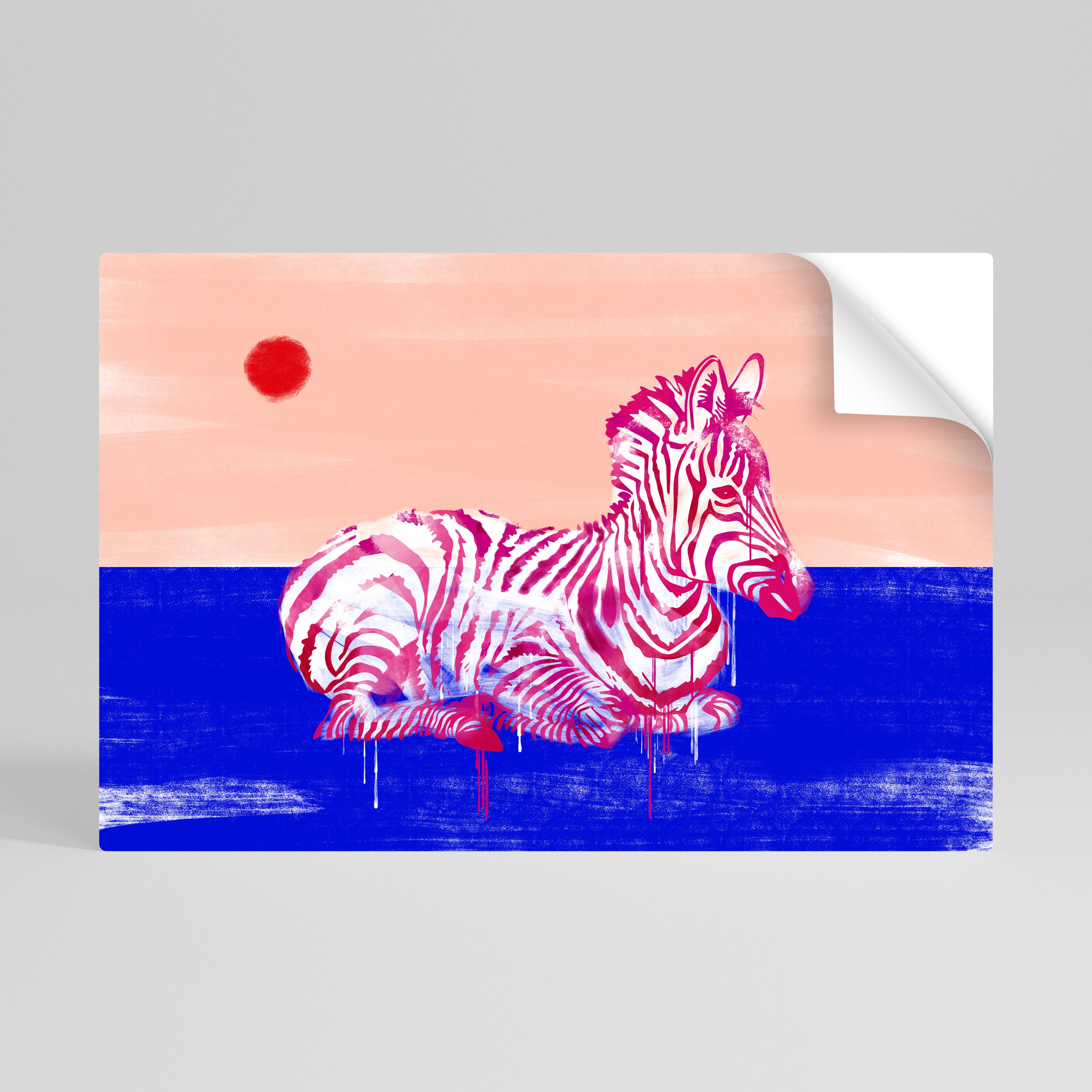 FANCIFUL ZEBRA Póster Autocolante Horizontal