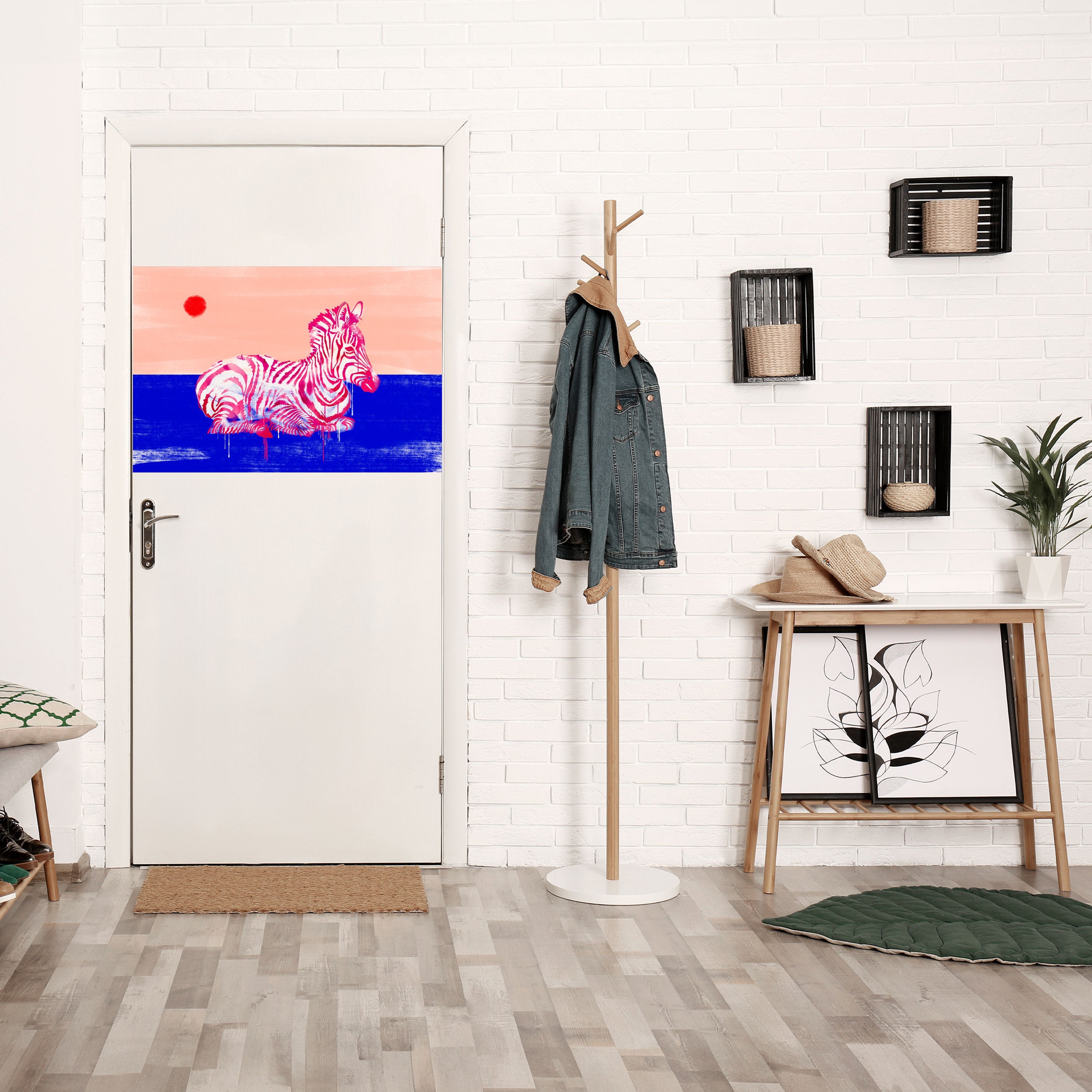 FANCIFUL ZEBRA Peel and Stick Horizontal Poster