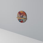 THE DEER MOUNTAIN Prateleira Oval Decorativa em Efeito Carvalho